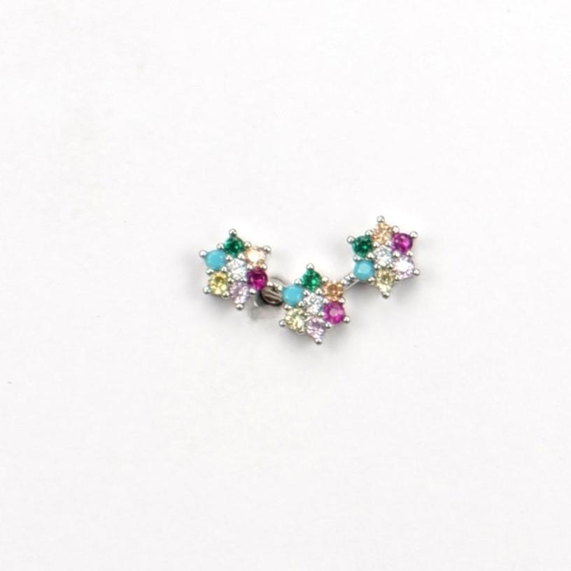 Mono Orecchino MIDNIGHT 3 STARS SILVER